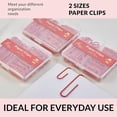 thumbnail image 6 of NEEWAY Colorful Paper Clips Assorted Sizes, Small and Large Paperclips, 210 Count, 3 Pack of 70 (Light Multicolor), 6 of 10