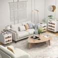 thumbnail image 4 of Costway 2 PCS Modern Nightstand End Bedside Table with 2 Rattan Drawers & Solid Wood Legs, 4 of 10