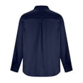 thumbnail image 4 of Pntutb Clearance Womens Tops Single Breasted Long Sleeve Shirt Tops Loose Lapel Shirt Blouse Navy XL, 4 of 6
