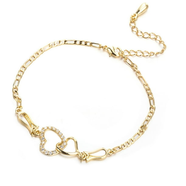 Fiudx Pulsera de Corazón de Diamantes, Elegante Joya para Pareja, Diseño Hueco Combinable, Aleación Única, Ideal para San Valentín, Compromiso, Boda y Navidad, Accesorio Elegante.