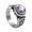 Purple, variant on Unisex Stainless Steel Silver Vintage Classic Round Gemstone Signet Biker Ring Simple Punk Promise Wedding Band Red Stone Size 9