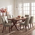 thumbnail image 5 of AFO Upholstered Dining Chairs Set of 2 with Solid Wood Legs & Padded Seat, Wood Mid Century Side Chairs for Kitchen Desk, Dining Room and Restaurant, Brown, 5 of 14