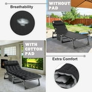 MOPHOTO 5-Position Folding Lounge Chair, Portable Outdoor Folding Chaise Lounge Chair for Sun Tanning, Folding Cot, Perfect for Pool Beach Patio Sunbathing