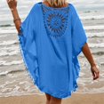 thumbnail image 3 of Yuhangmm Coverups for Bathing Suits, Swimwear Cover Up Lightweight Beach Cover Up Off Shoulder Plus Size Wrap With Tassels For Spring And Summer Platform Competitor Title Dark Blue One Size, 3 of 4