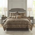 thumbnail image 1 of Madison Park Bellagio Comforter Set Cal King Brown/Gold, 1 of 16