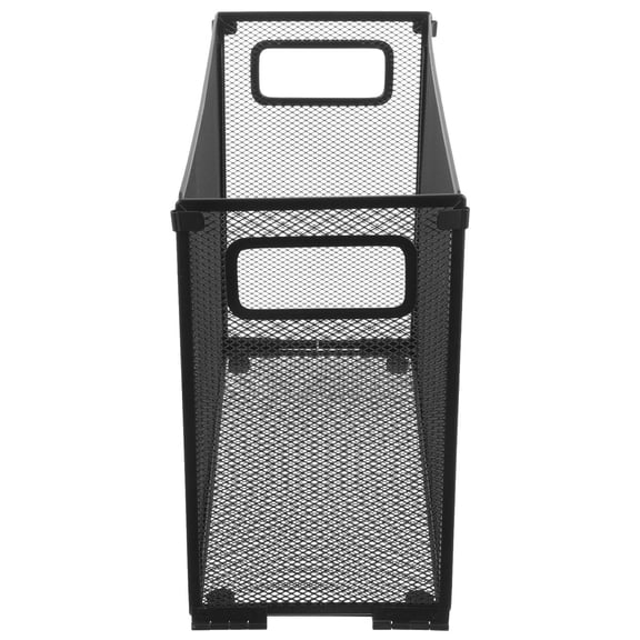 Masteelf Black Desktop File Organizer with Hanging Document Holder, Storage Box for Paper, Folders, and Office Supplies