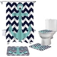 thumbnail image 2 of FMSHPON Custom 4 Piece Bathroom Set Shower Curtain Bath Rug Contour Mat and Toilet Lid Cover, 2 of 7