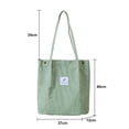 thumbnail image 2 of Bolso de lona Bolso de pana para mujer Cartera de lona con bandolera, bolsillo interior Verde frijol + morado oscuro, 2 of 5