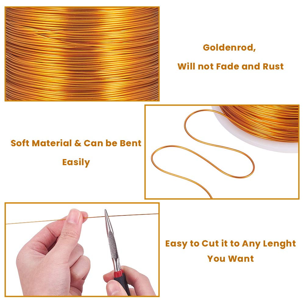 20 Gauge 770FT Aluminum Wire Anodized Jewelry Craft Making Beading Floral Colored Aluminum Craft Wire - Gold DIYDIY