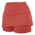 thumbnail image 3 of Kmdttou Women's Compression Shorts New Color Mid-waist Skirt Pants Sports Casual Shorts Bottoming Skirt Pants on Clearance,Red 2XL, 3 of 5