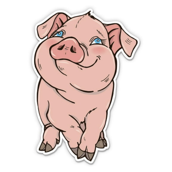 Cute Pig Dreamy - 3" Vinyl Sticker - For Car Laptop Water Bottle Phone - Waterproof Decal