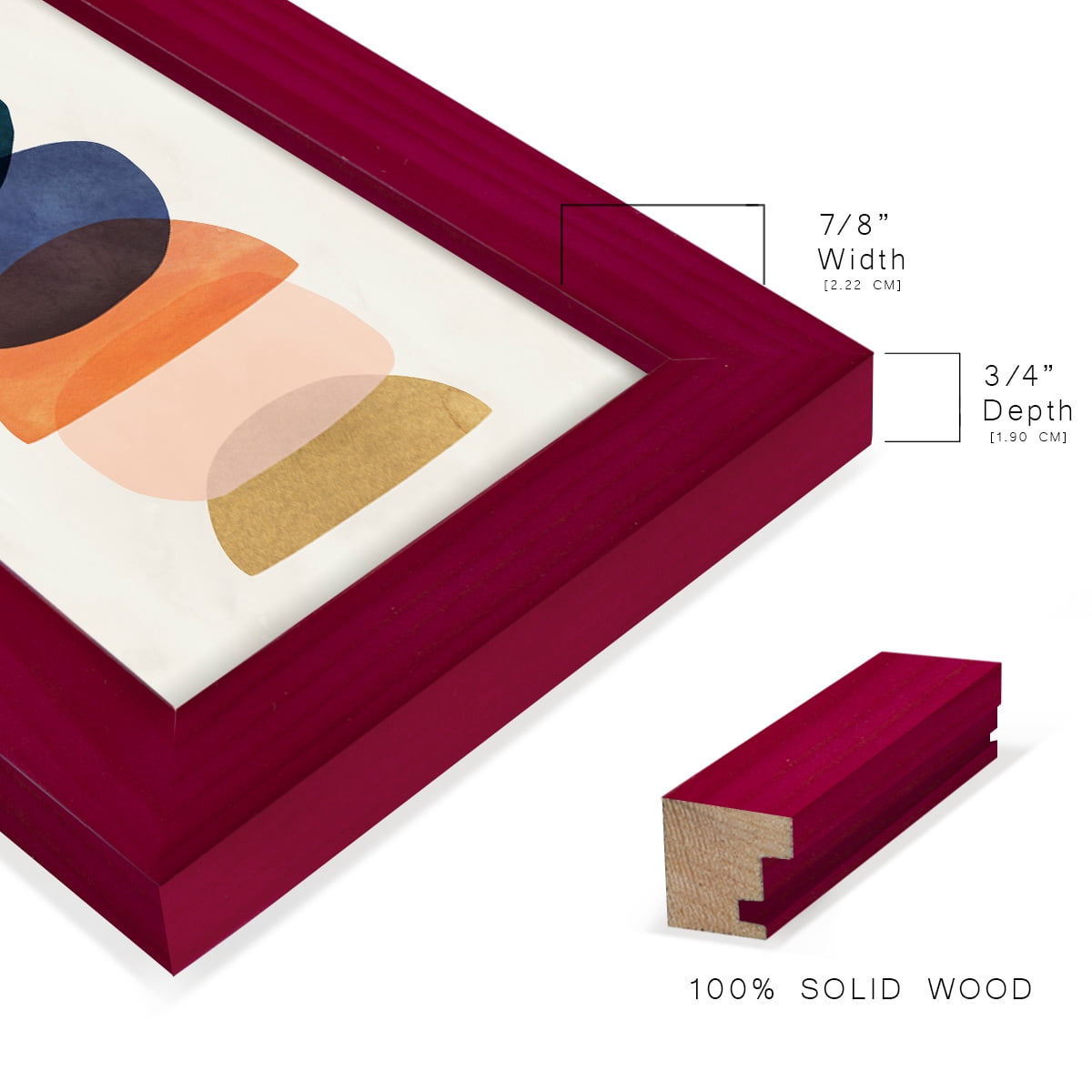 Mod Pods I -Framed Print w/glass-Cherry Red
