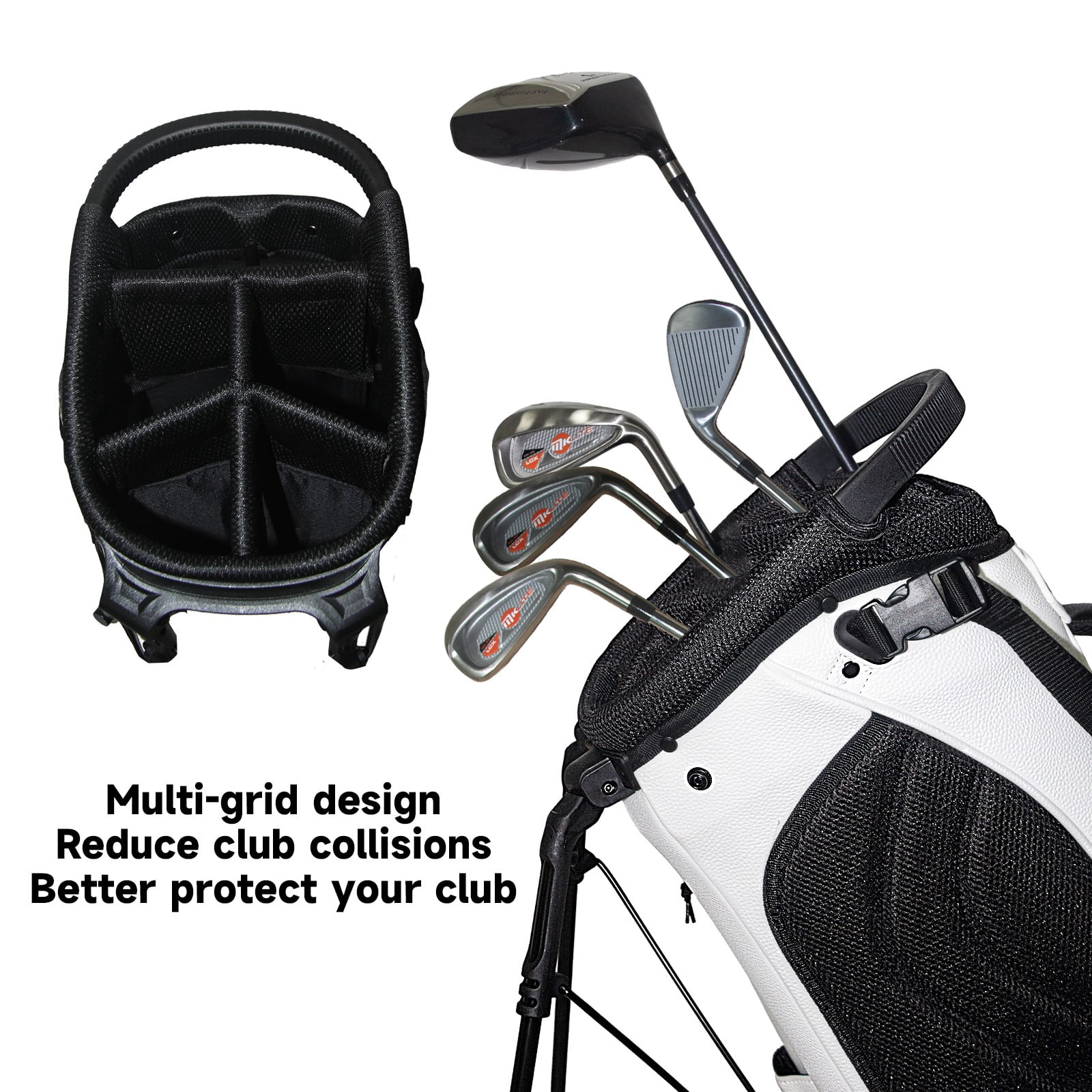 5 Ways Divider Golf Bag Waterproof Leather Golf Stand Bag Large Capacity & Versatile Personalized Customized Printing Golf Club Bag for Men Women 1747381981564