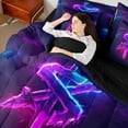 thumbnail image 4 of Castle Fairy Teens Girls Boys Personalized Initial Letter S 7-Piece Twin Bedding Sets,Abstract Gradient Bedding Comforter Set,Alphabet Lightsaber Breathable Sheet Sets,Lightweight Room Decor, 4 of 8