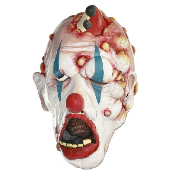 Deranged Clown Mask Halloween Costume Accessory for Adults, One Size, Latex Mask, by Amscan