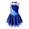 thumbnail image 1 of YEAHDOR Big Girls Rhinestone Ballet Gymnastics Leotard Sequins Floral Figure Skating Dress, 1 of 5