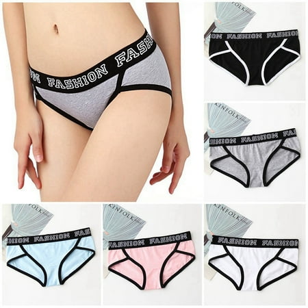 

SweetCandy Women Cotton Boxers Underwear Seamless Panties Letter Sport Briefs Low Waist Female Comfort Underpant Lady Lingerie