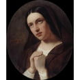 thumbnail image 2 of Hendrik Scheffer 12x14 Gold Ornate Wood Frame and Double Matted Museum Art Print Titled - Young Woman in Prayer (1860), 2 of 4