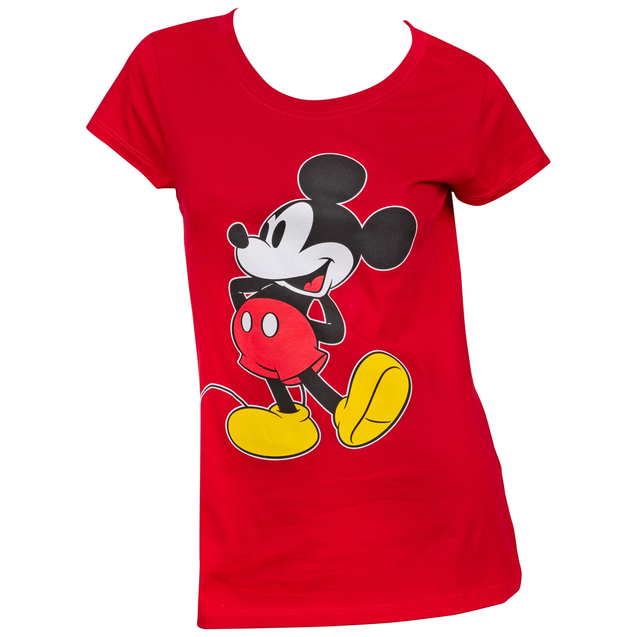 Vintage Disney Mickey Mouse Rainbow Happy Shirt Yellow Short Sleeve Baby Tee Women\u2019s XS