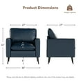 thumbnail image 3 of Coewske 2PCS Modern Faux Leather Accent Chair Comfy Single Sofa Chair for Living Room Bedroom Office Blue, 3 of 8