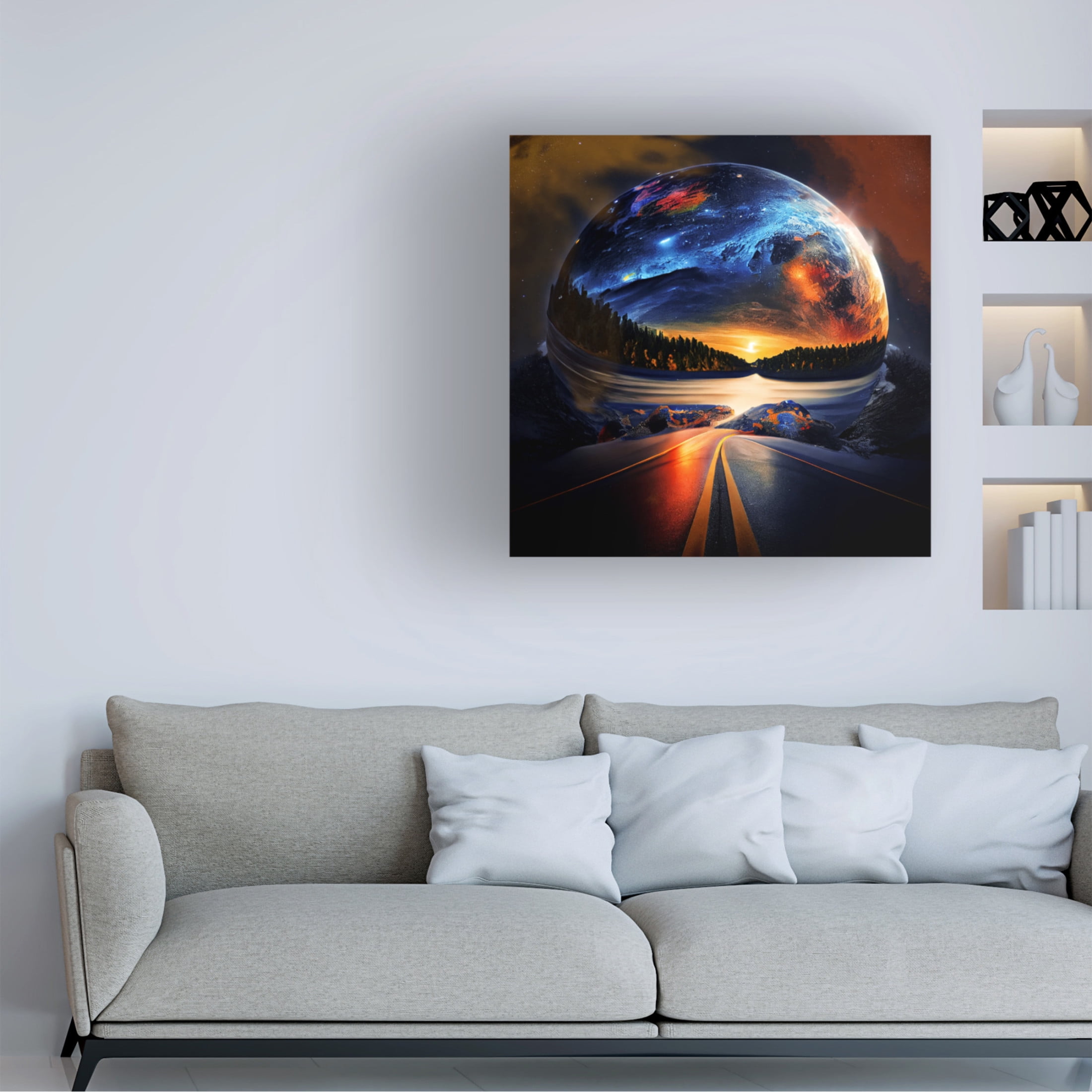 Canvas Wall Art - Sasha 'End of the Road II' Wall Art for Living Room, Bedroom, or Office Décor by Trademark Fine Art - 35 x 35 Inches