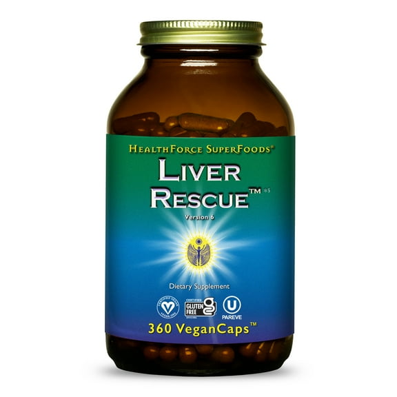 HealthForce SuperFoods Liver Rescue - Natural Liver Cleanse - Liver Health Formula with Milk Thistle & Dandelion Root - Gluten-Free & Vegan - 360 Capsules