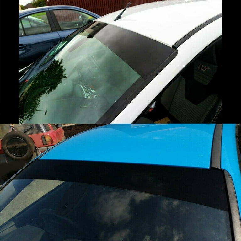 Gloss Black Sun Strip Universal Car Van Windscreen Sunstrip 140 X 20CM
