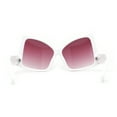 thumbnail image 4 of Womens Down Temple Swan Arm Thick Plastic 80s Sunglasses White - Burgundy, 4 of 4