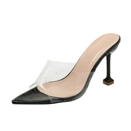 

nsendm Sandals for Women Platform Spring And Summer Fashion Women Sandals Pointed Toe Animal And Sandals for Women Black 8