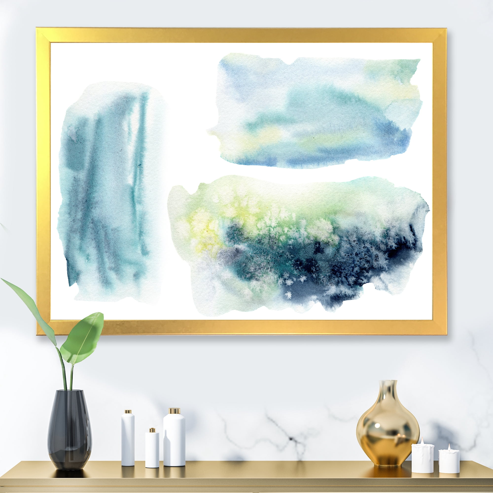 Designart 'Abstract Clouds Underwater' Modern Framed Art Print