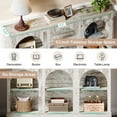 thumbnail image 3 of Tribesigns 63 Inch Console Table, Long Farmhouse Entryway Table with 3 Tier Storage for Living Room, Hallway, Distressed White, 3 of 5