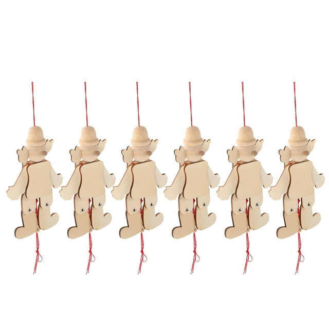PAMINGONO 6pcs Pull String Clown Marionette For Fun Interactive Play And Family Gathering
