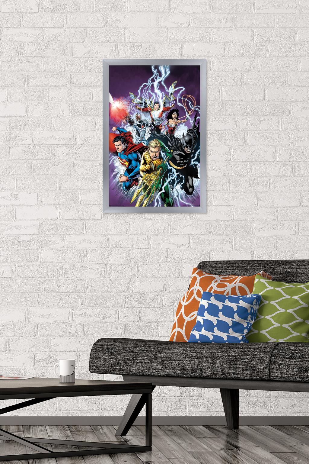 DC Comics - Justice League - Bolts Wall Poster, 14.725" x 22.375", Framed