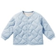 thumbnail image 2 of GiLiling Girls Fleece Jacket - Plush Quilted Button Down Long Sleeve Lightweight Fuzzy Warm Coat Fall Winter Outerwear (Blue, 4-5 Years), 2 of 4