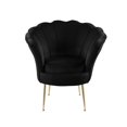 thumbnail image 7 of Angelina Black Velvet Scalloped Back Barrel Accent Chair with Metal Legs, 7 of 7