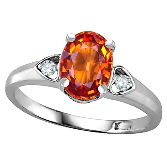 Star K � Oval 8x6 Simulated Orange Mexican Fire Opal Love Promise Ring
