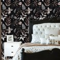 thumbnail image 2 of Peel and Stick Wallpaper Botanical Leaf Rose Gold Accents Black Wall Mural 23.6in x 9.8ft Self Adhesive Removable Wall Paper Renter Friendly Wallpaper for Bedroom Living Room Cabinets, 2 of 8