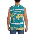 thumbnail image 4 of Haiem Men's World Map With Landmarks Print Tank Tops Summer Sleeveless Cut Off Workout T-Shirts Fitness Vest Athletic Undershirts-XX-Large, 4 of 8