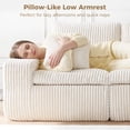 thumbnail image 6 of HipyMo 105" Sectional Couches for Living Room Corduroy Cloud Couch Sofa with L-Shape Upholstered Boneless Couchs Modern Modular Sectional Couch with Chaise (Right Facing Chaise+2Seaters, Beige), 6 of 8