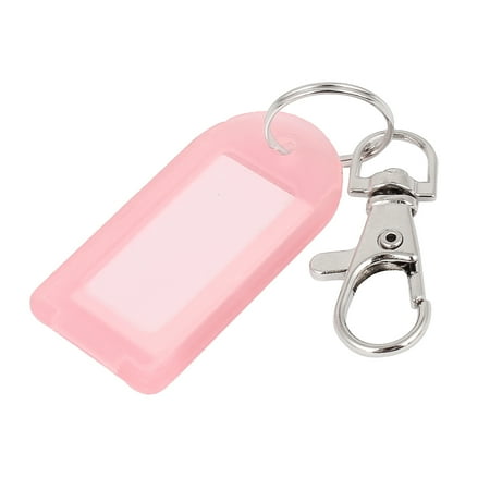 Unique Bargains Pink Plastic Name ID Tags Label Luggage Suitcase Bag Split Rings Keychain