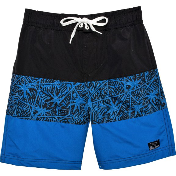 Big Chill Little Boy's Palm Tree Print Fast-drying Boardshorts UPF 50 Attached Mesh Briefs Swim Shorts