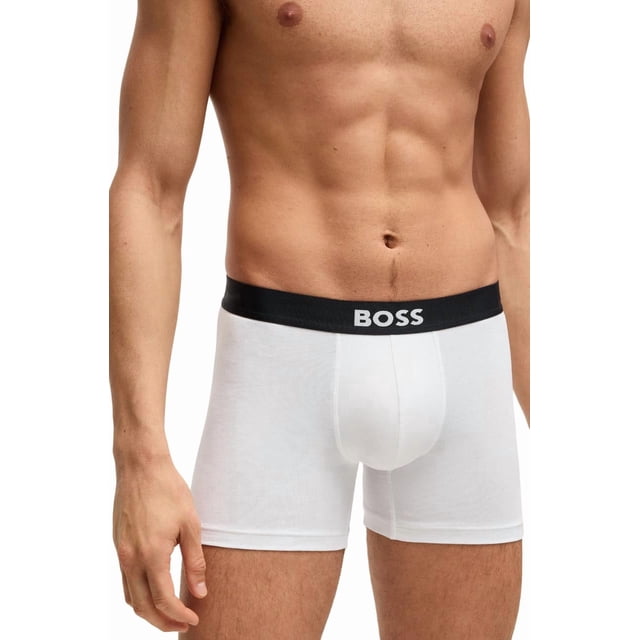 BOSS Pack de 3 bóxers con logo Icon, blanco polvo, 4XL