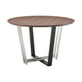 thumbnail image 4 of Joana Anastasia 5 Piece Round Walnut Dining Set Light Gray Fabric, 4 of 8