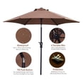 thumbnail image 4 of 7.5Ft Patio Umbrella, Outdoor Umbrella Aluminum Table Umbrellas with Tilt, Crank and Sturdy Ribs for Lawn, Garden, Backyard and Pool, Coffee, 4 of 6