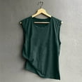 thumbnail image 5 of Tshirt Women Women Sleeveless O Neck Solid Slim Casual Tank Top Army Green L, 5 of 5