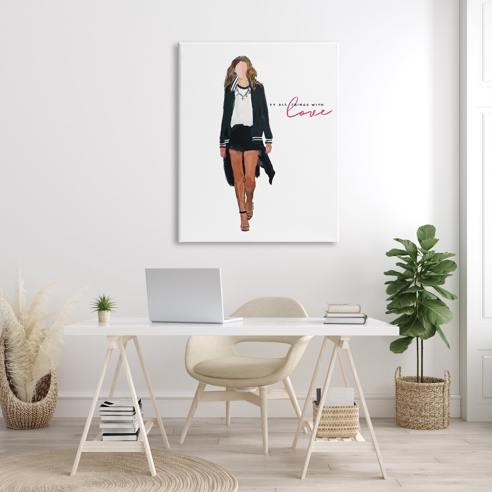 Stupell Industries All Things With Love Inspiring Glam Fashion Woman Graphic Art Gallery Wrapped Canvas Print Wall Art, Design by Amelia Noyes