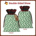 thumbnail image 2 of Kdxio Dinosaurs on Roller Skater Christmas Drawstring Bags Xmas Buffalo Plaid Candy Bags Linen Treat Bags Christmas Gift Bags for Presents-Black, 2 of 8