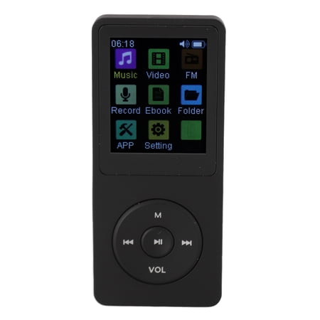NFTIGB Portable Bluetooth MP3 Player with 1.8-Inch TFT Screen, Voice Record and Video Playback, Black, 8GB (4.33 inches / 11.0 cm Length)