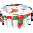 thumbnail image 2 of Christmas Snowman Pattern Tablecloth Round Table Cover Washable Polyester Table Cloth for Kitchen Party Picnic Dining Decor 60 Inch, 2 of 6