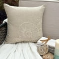 thumbnail image 2 of The HomeCentric Ecru Decorative Pillow Cover, Snail Design Sea Beach Ocean Mother Of Pearls Pillow Cover, Pack of 2, 14x14 inch (35x35 cm) Pillow Cover, Floral Cotton Linen, , Animal - Snail Pearls, 2 of 10